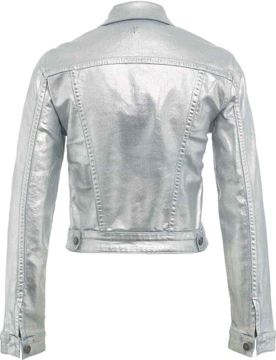 Dondup Denim jacket in metallic look Zilver