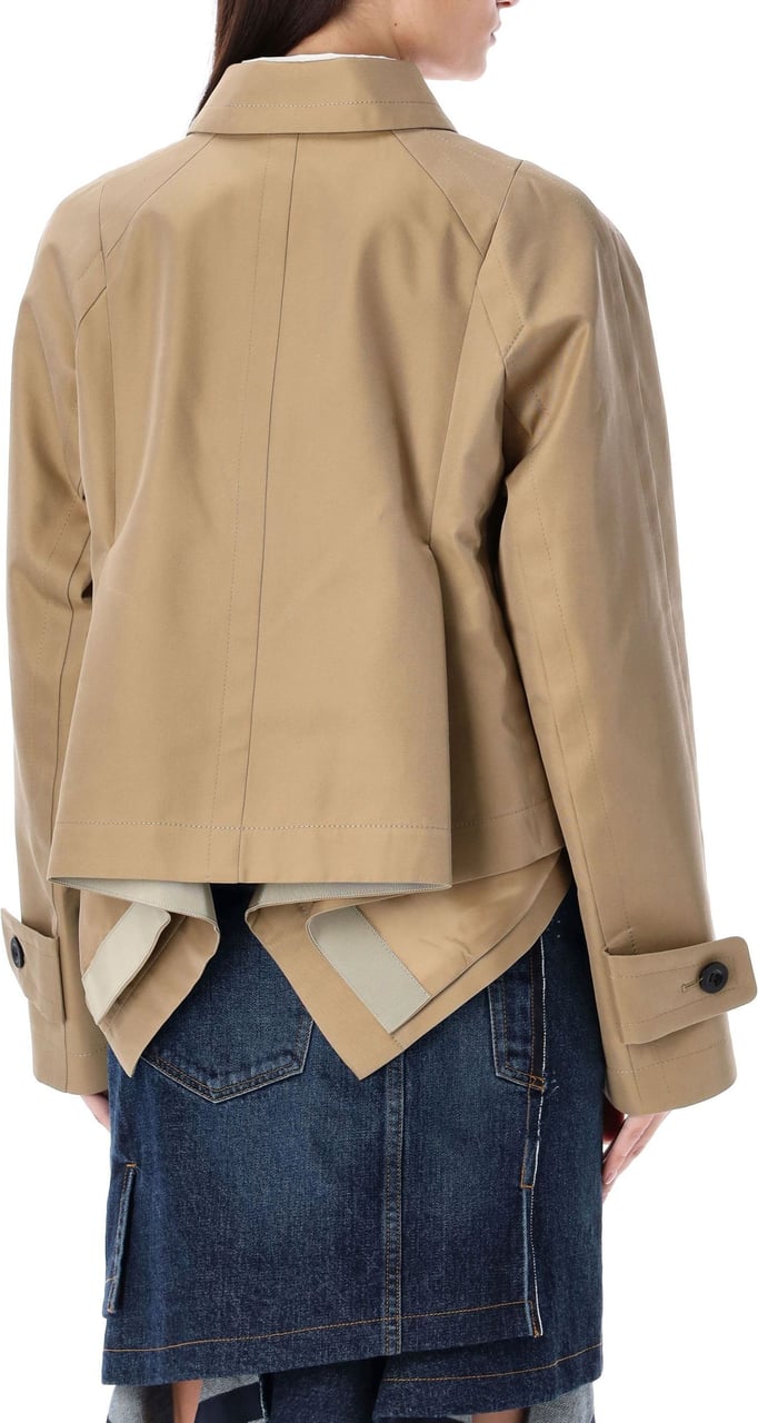 Sacai CROPPED TRENCH Beige