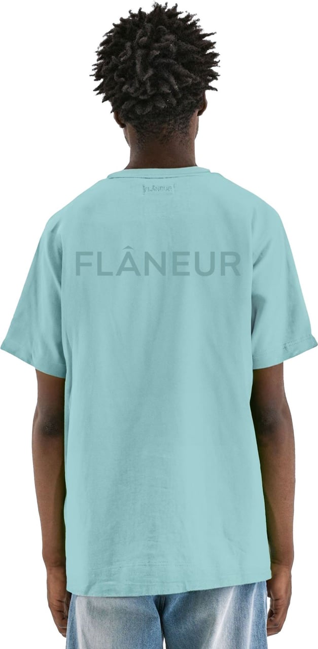 FLÂNEUR Tonal Logo T-Shirt Blue Blauw