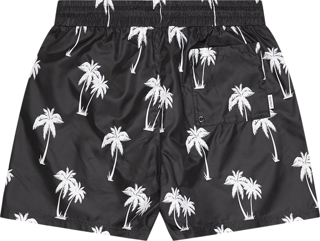 Quotrell Palm Swimshort | Black/white Zwart