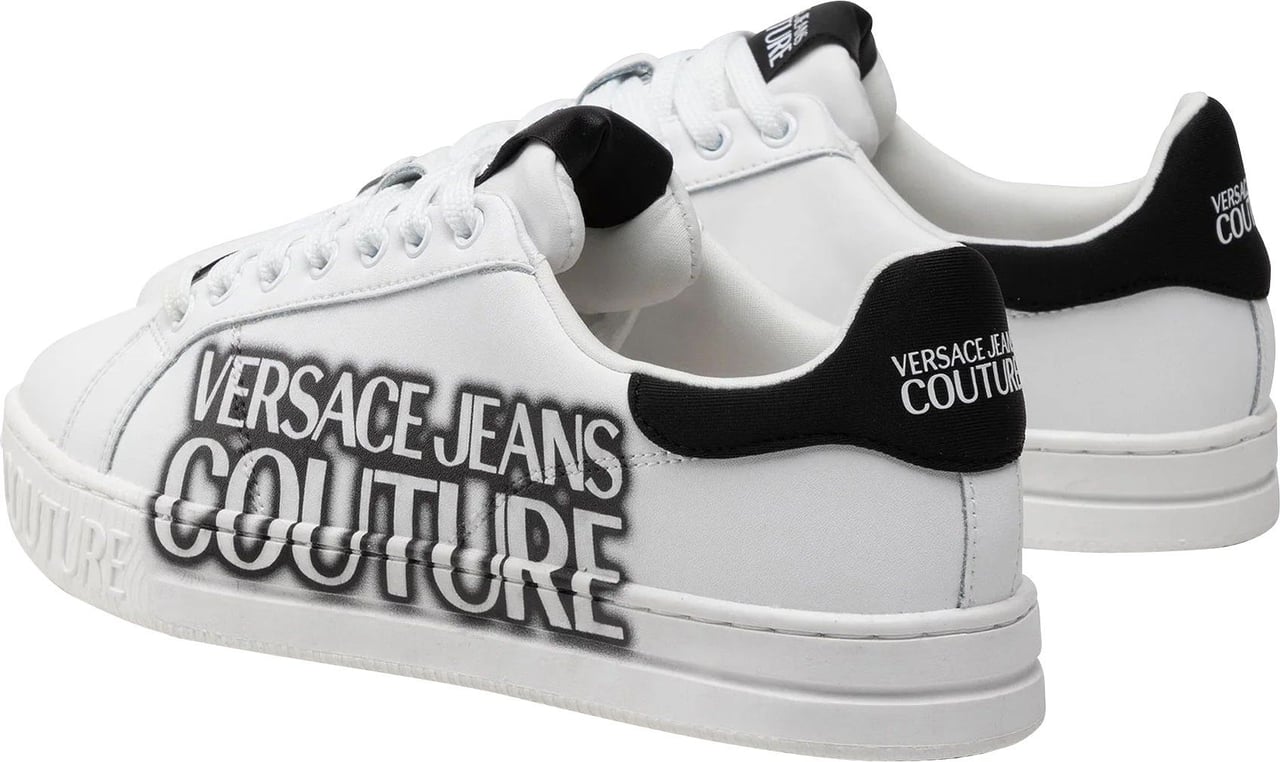 Versace Versace Jeans Couture Leather Logo Sneakers Wit