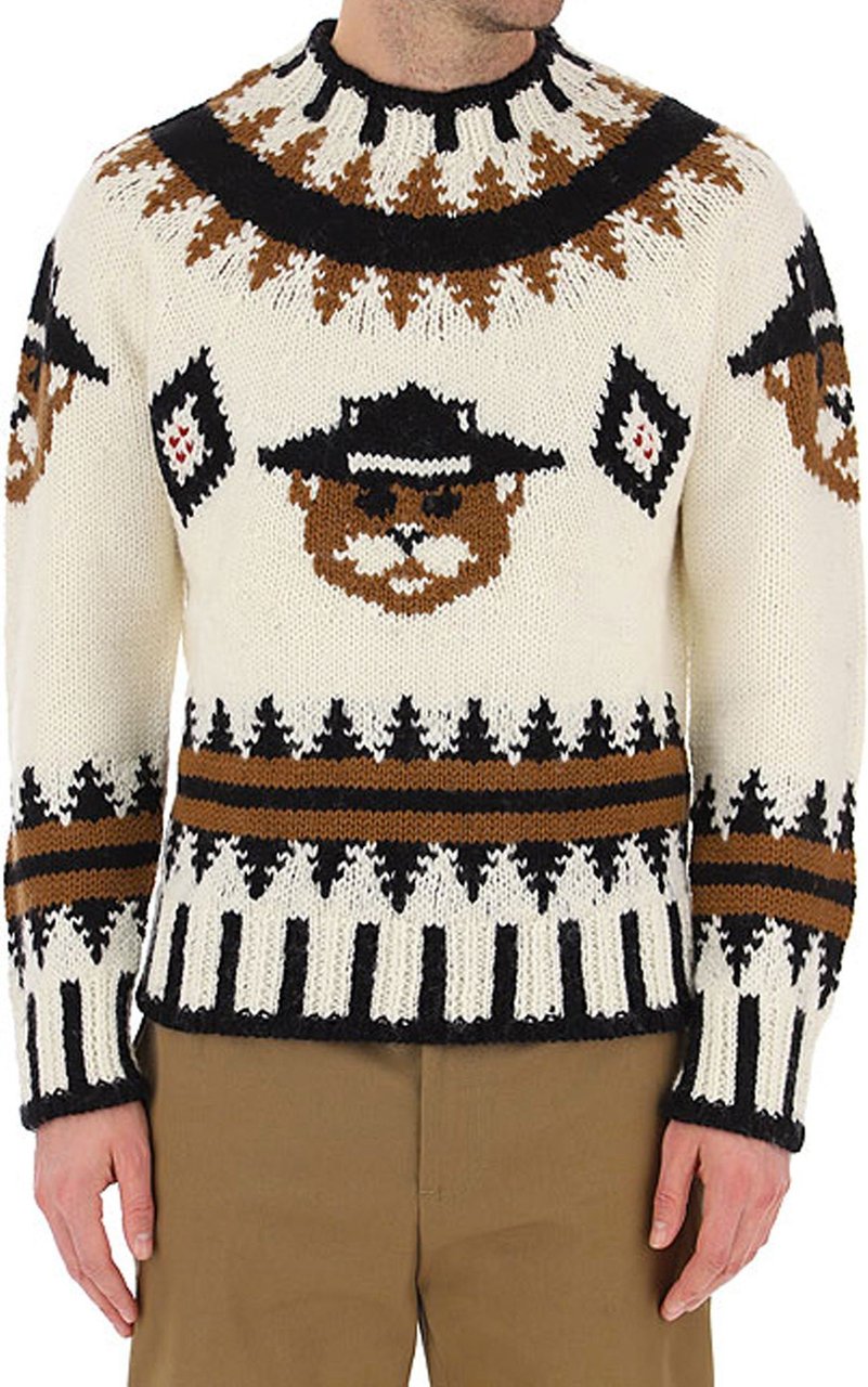 Dsquared2 Dsquared2 Wool Printed Sweater Wit