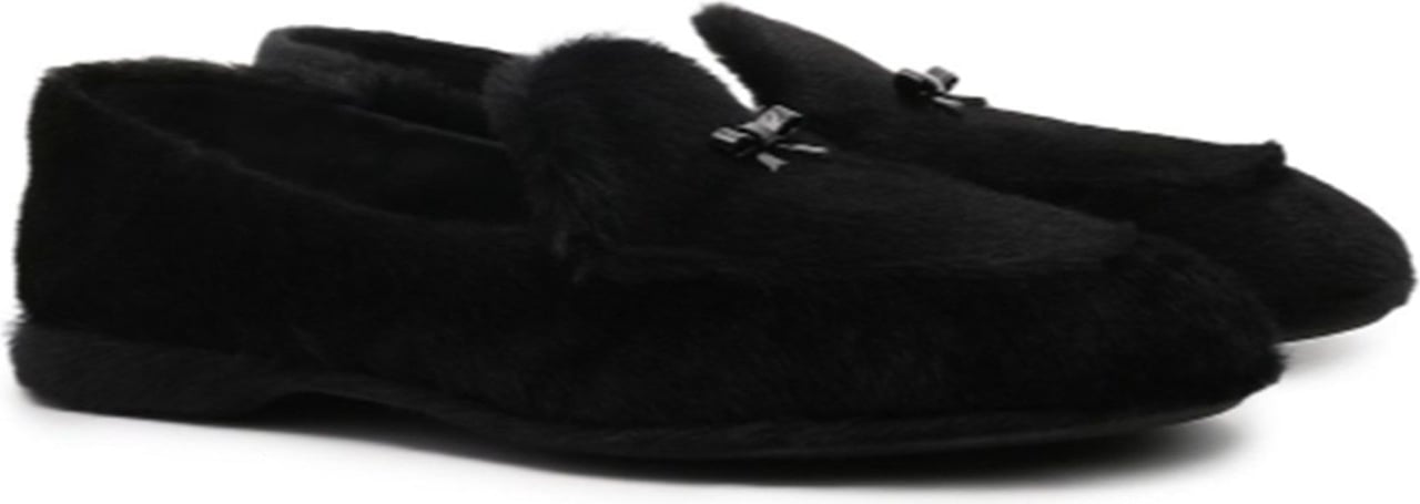 Miu Miu Miu Miu Fur Loafers Zwart