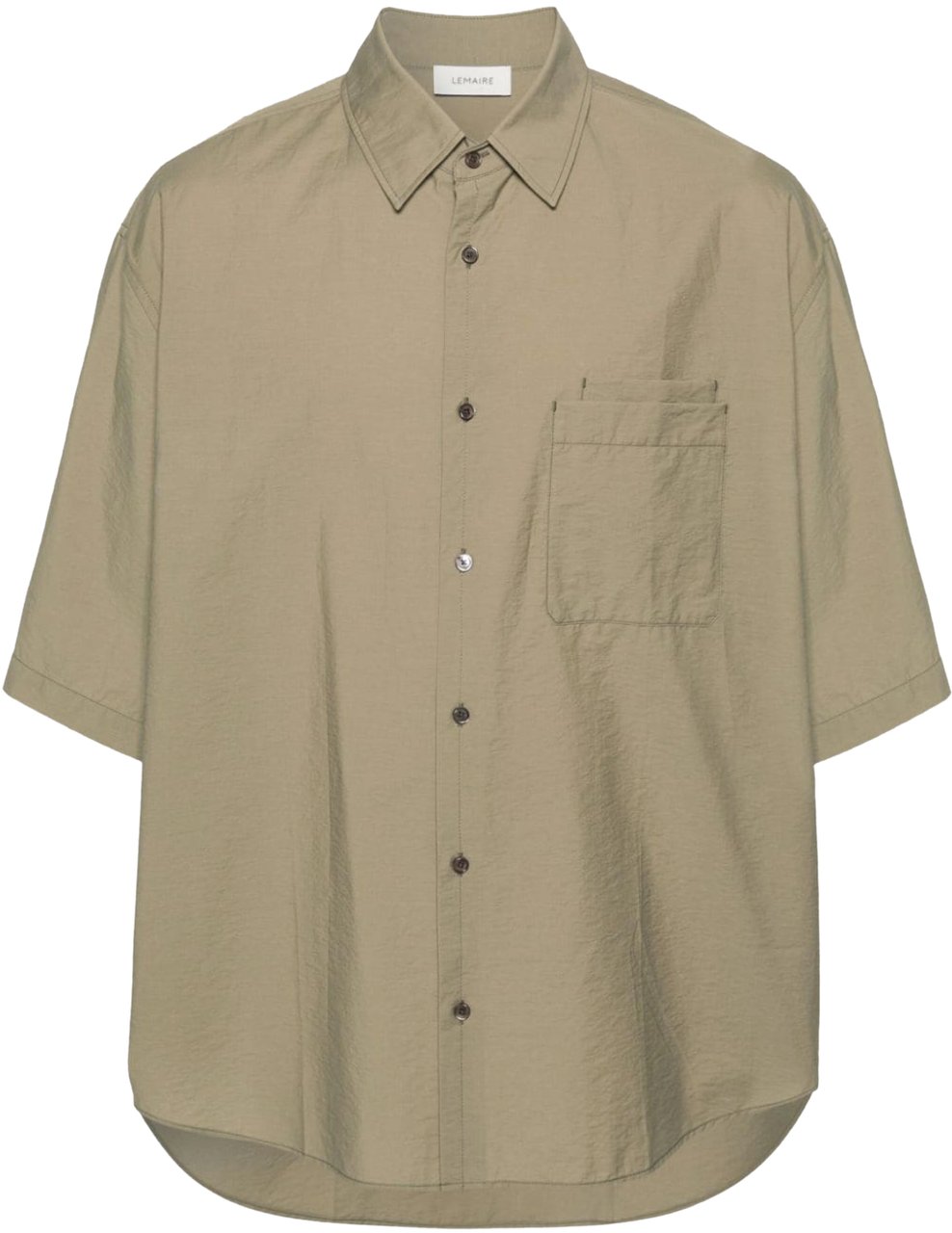 Lemaire Double Pocket Shirt Dusty Khaki Groen