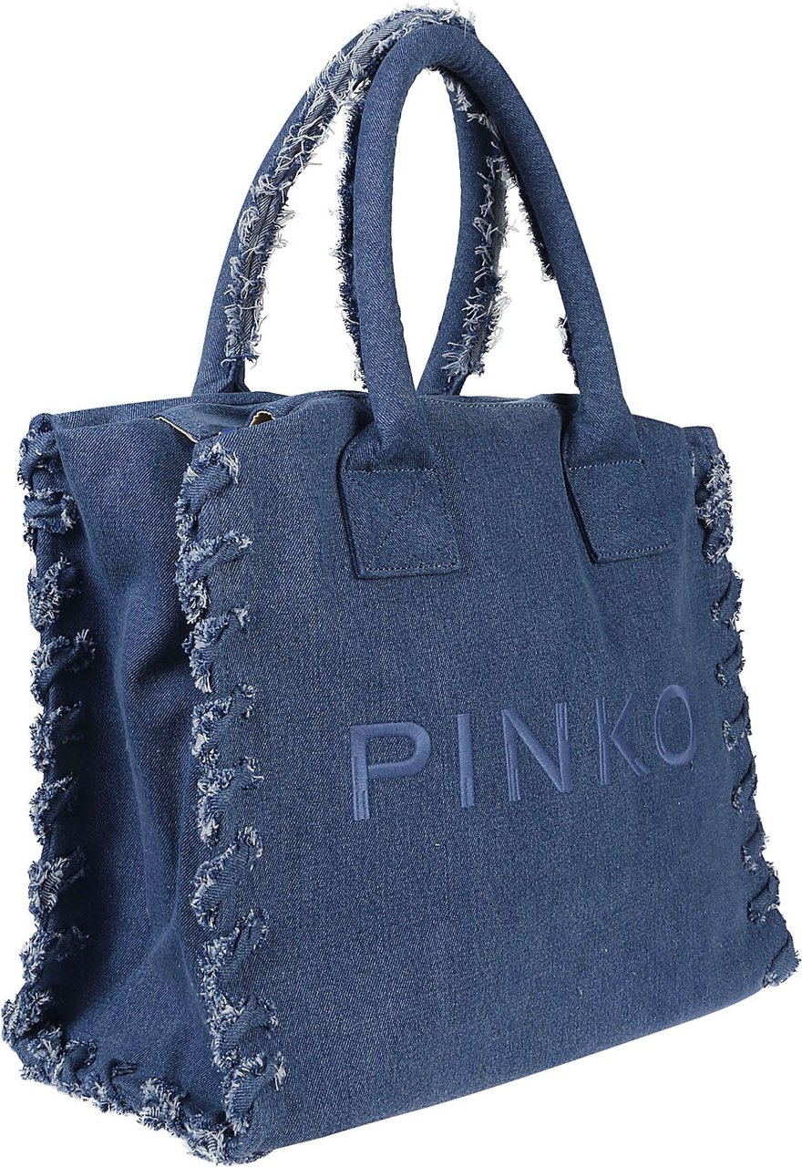 Pinko Shopping Beach Bag Blue Blauw