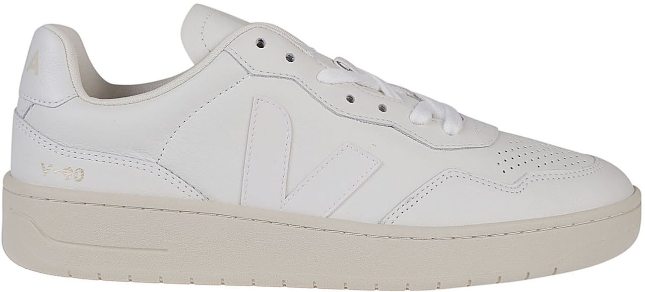 Veja V-90 O.t. Leather Sneakers Wit