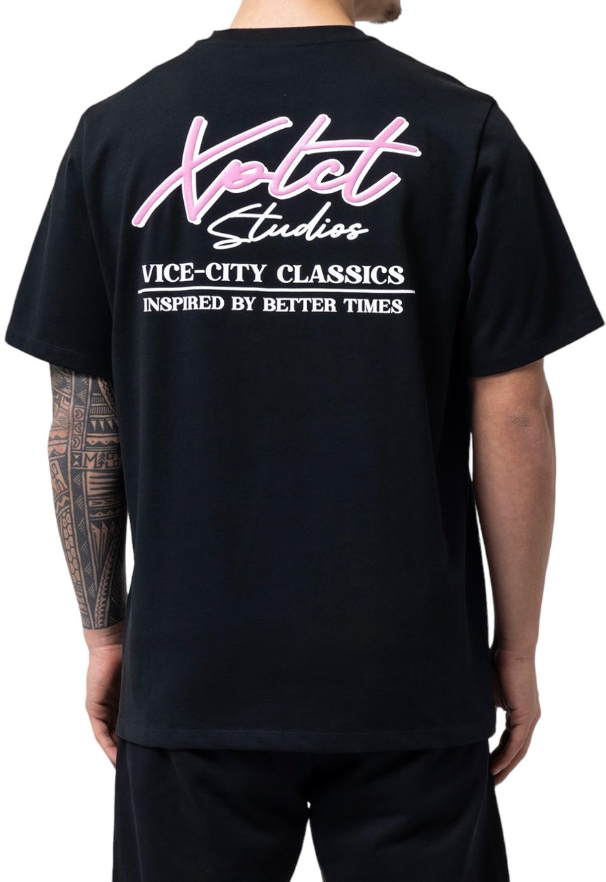 XPLCT Xplct Heren T-shirt Zwart XPL-2403-04/19 VICE Zwart