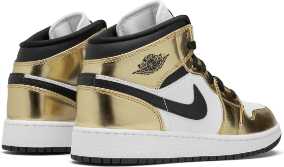 Nike Air Jordan 1 Mid White Metallic Gold Wit