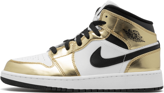 Nike Air Jordan 1 Mid White Metallic Gold Wit