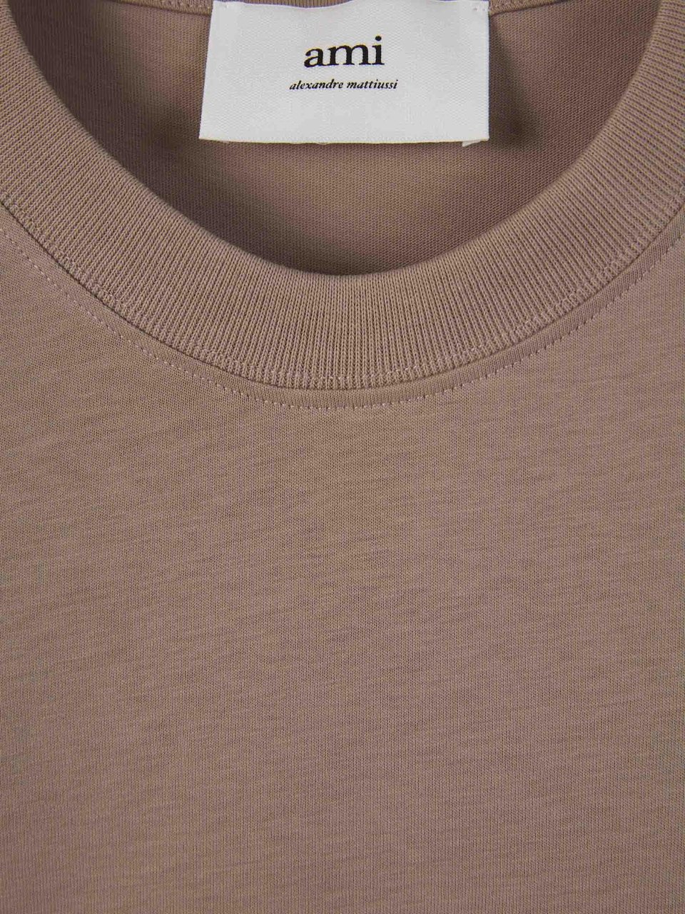 AMI Paris Embroidered Cotton T-Shirt Taupe