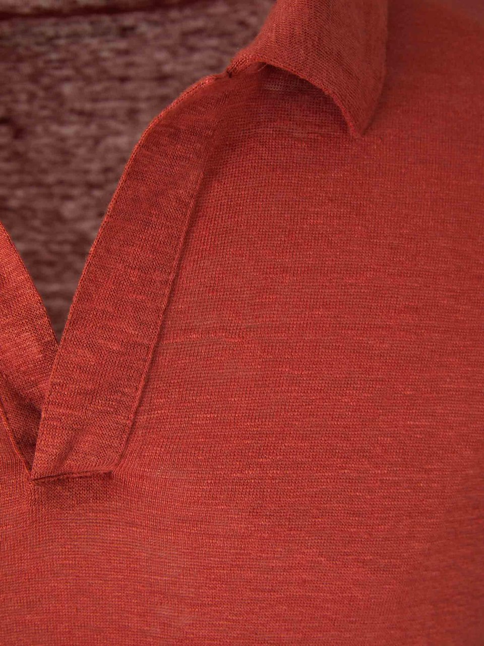 Gran Sasso Long Sleeve Linen Polo Bruin