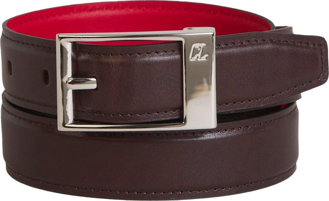 Christian Louboutin Smooth Leather Belt Zilver