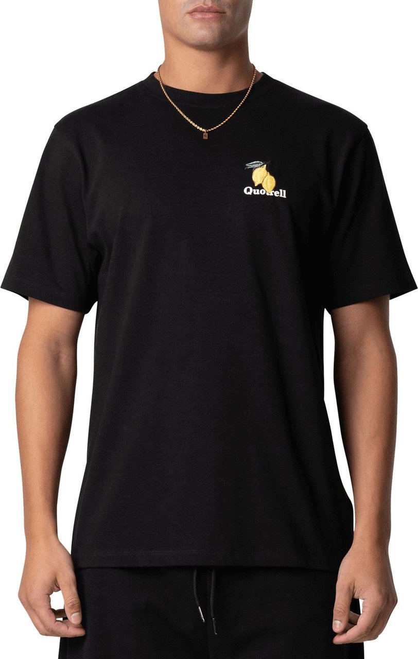 Quotrell Limone T-shirt | Black/white Zwart