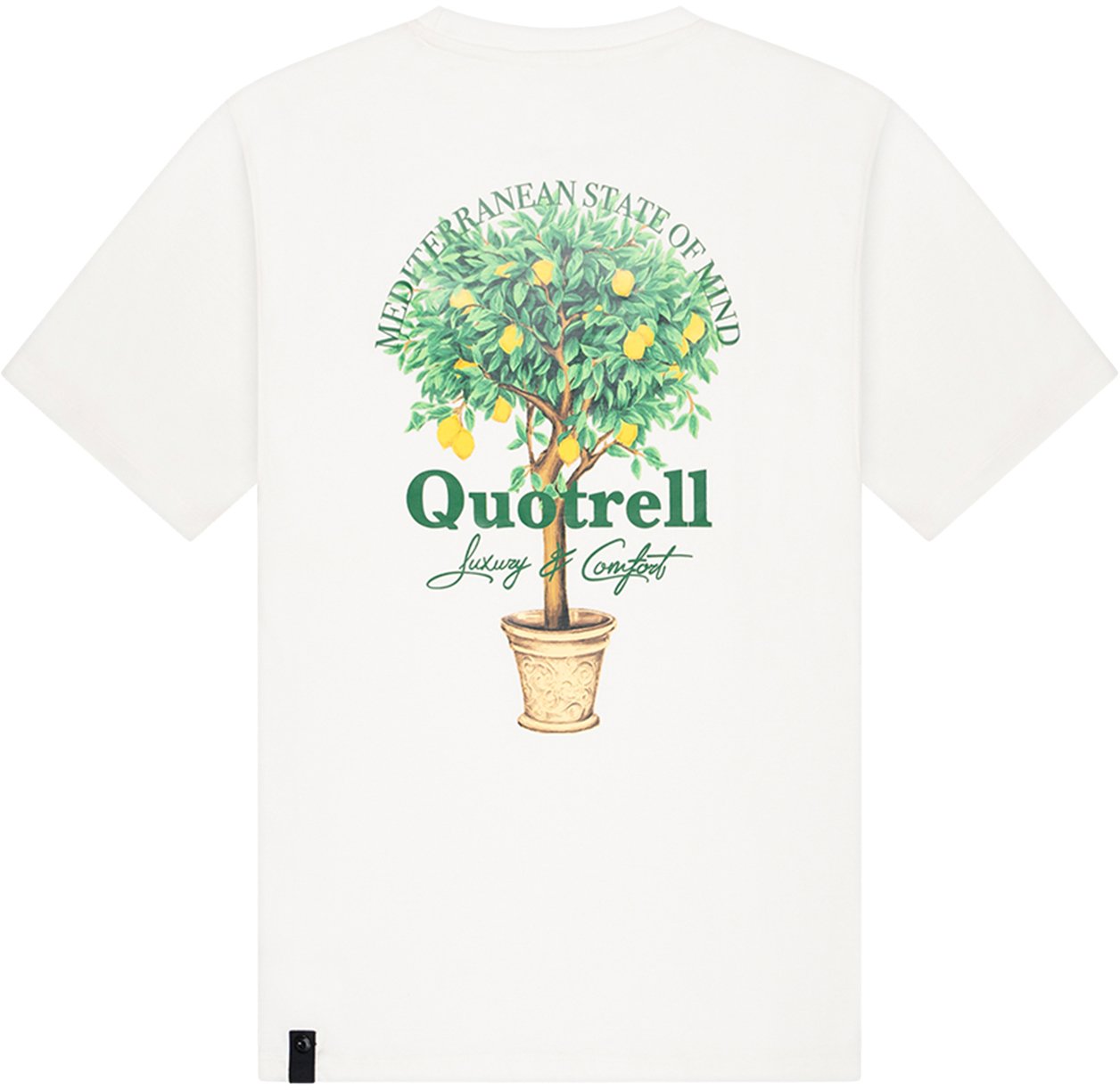 Quotrell Limone T-shirt | Off White/green Wit