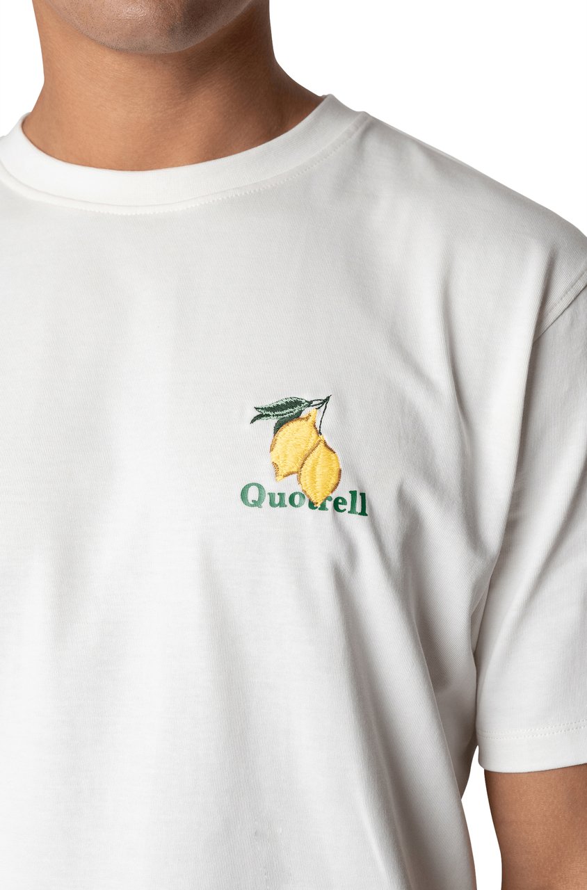 Quotrell Limone T-shirt | Off White/green Wit