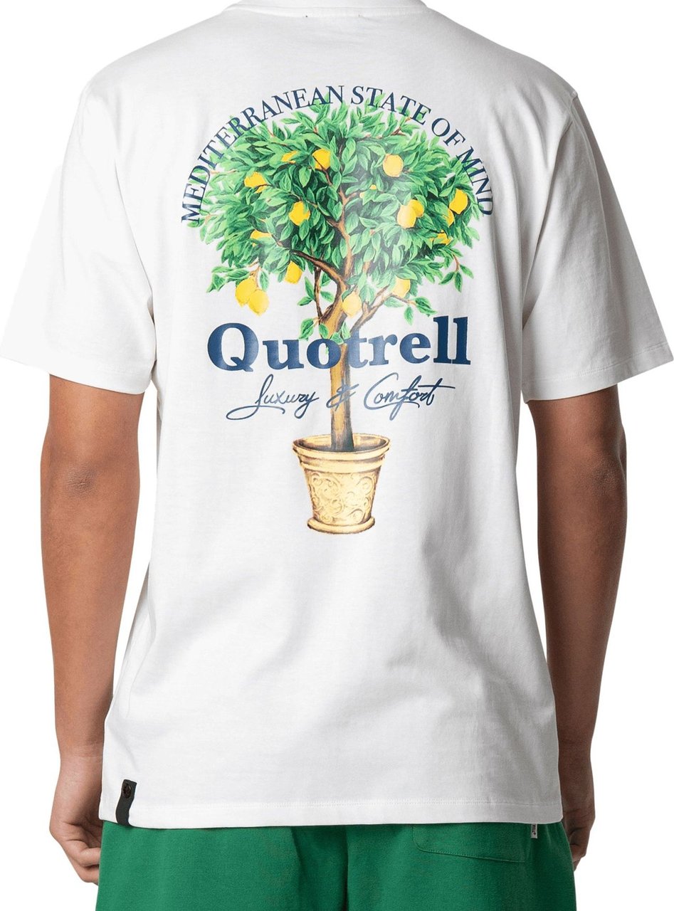 Quotrell Limone T-shirt | Off White/green Wit