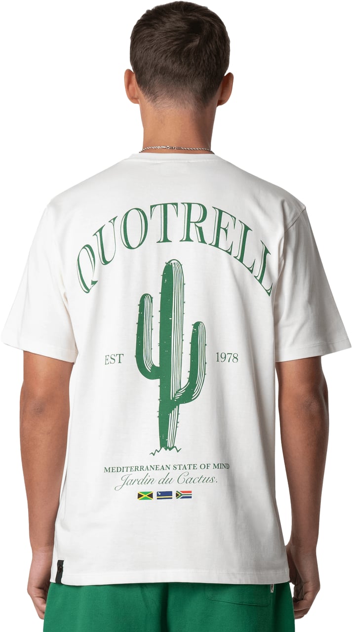 Quotrell Cactus T-shirt | Off White/green Wit