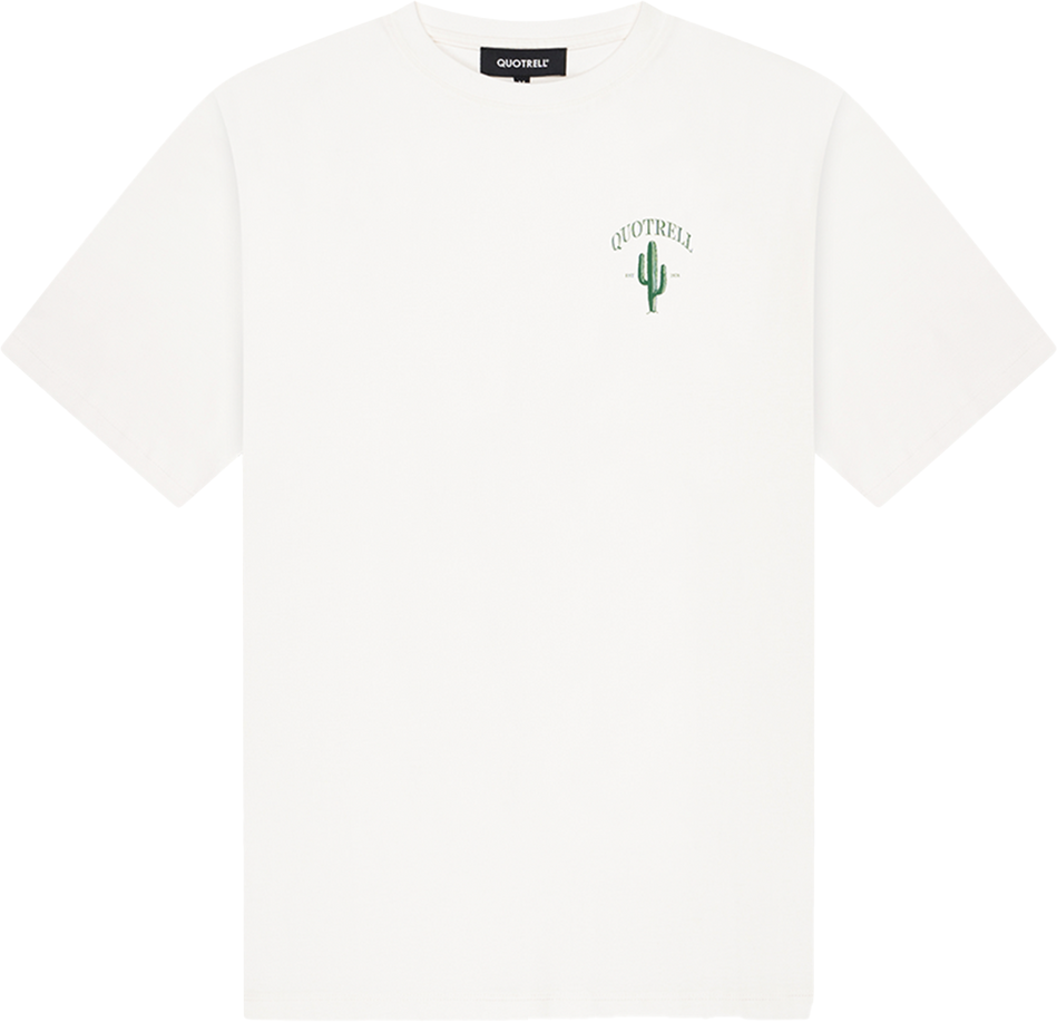 Quotrell Cactus T-shirt | Off White/green Wit