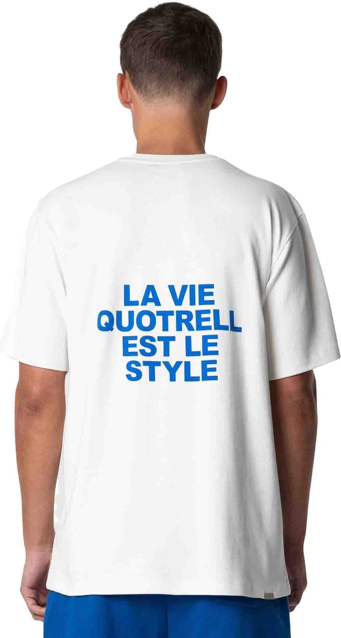 Quotrell La Vie T-shirt | White/cobalt Groen
