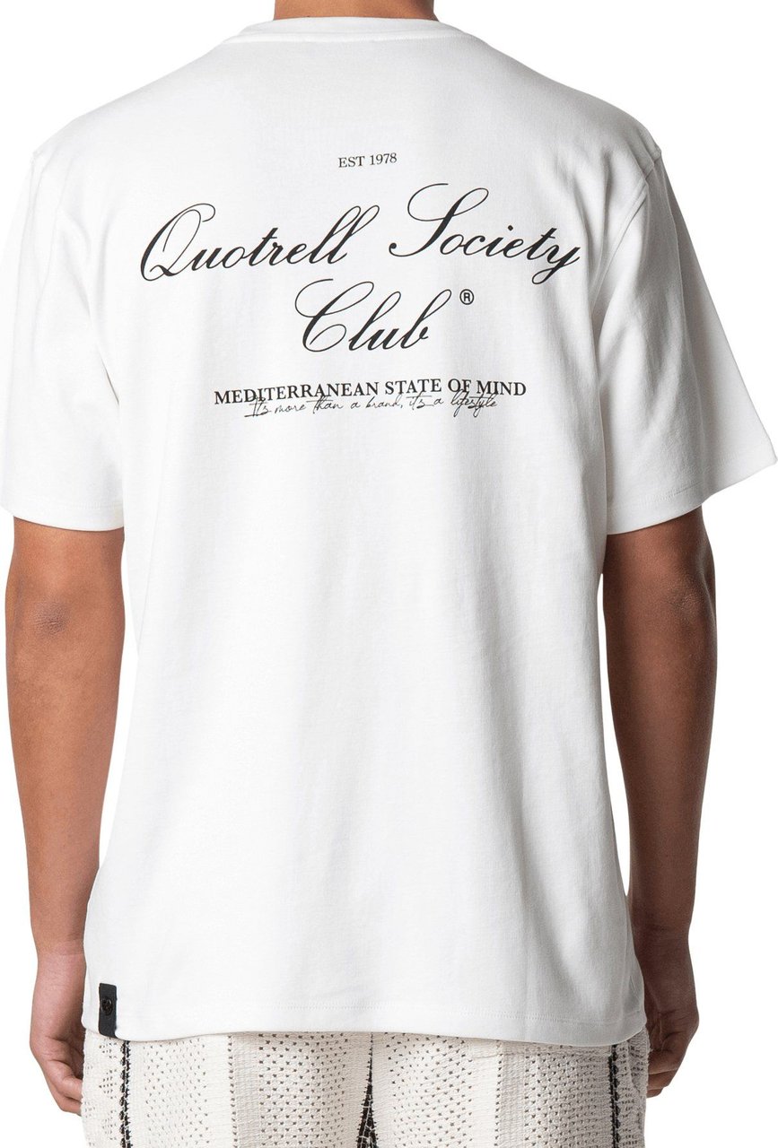 Quotrell Society Club T-shirt | White/black Wit
