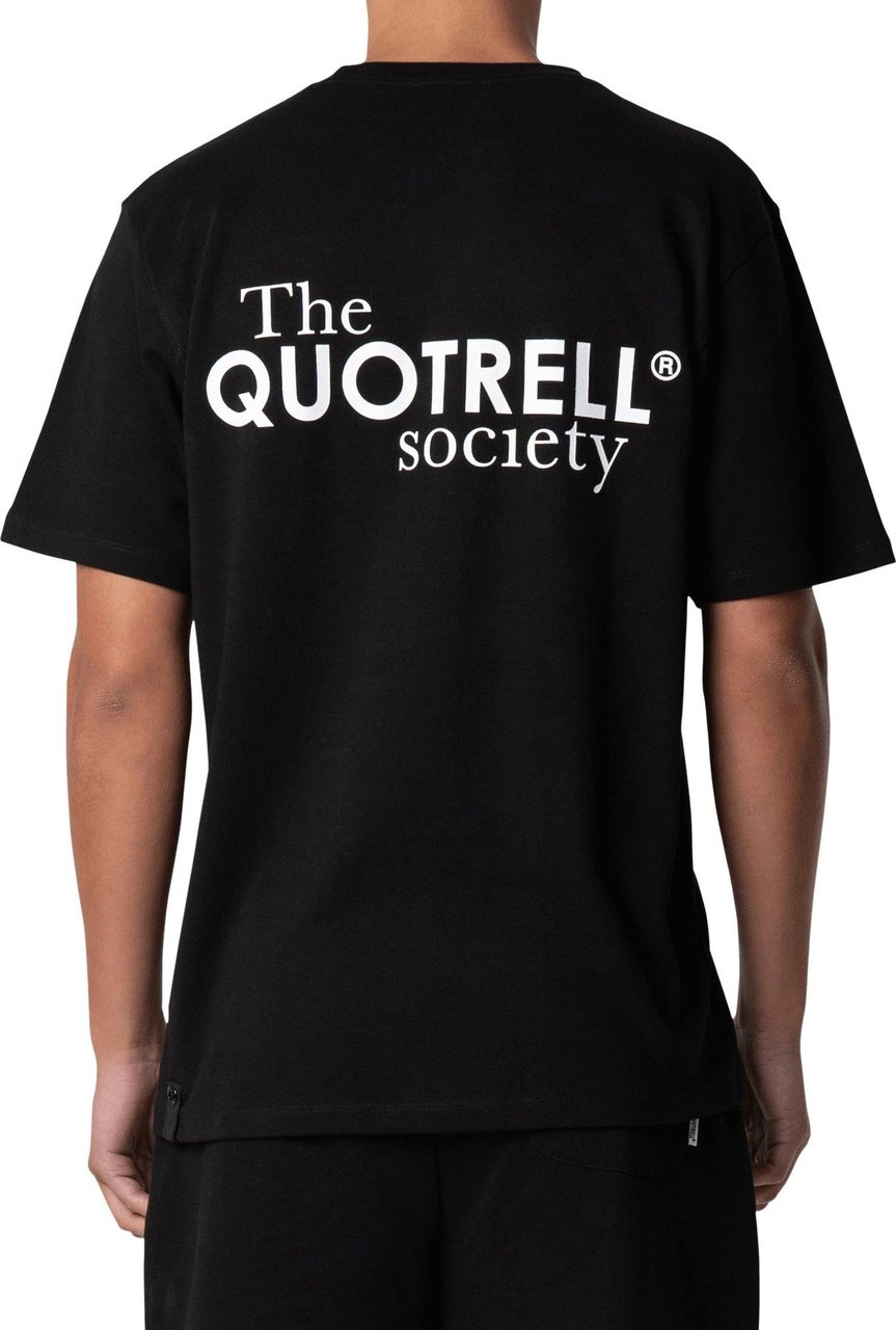 Quotrell Society T-shirt | Black/white Zwart