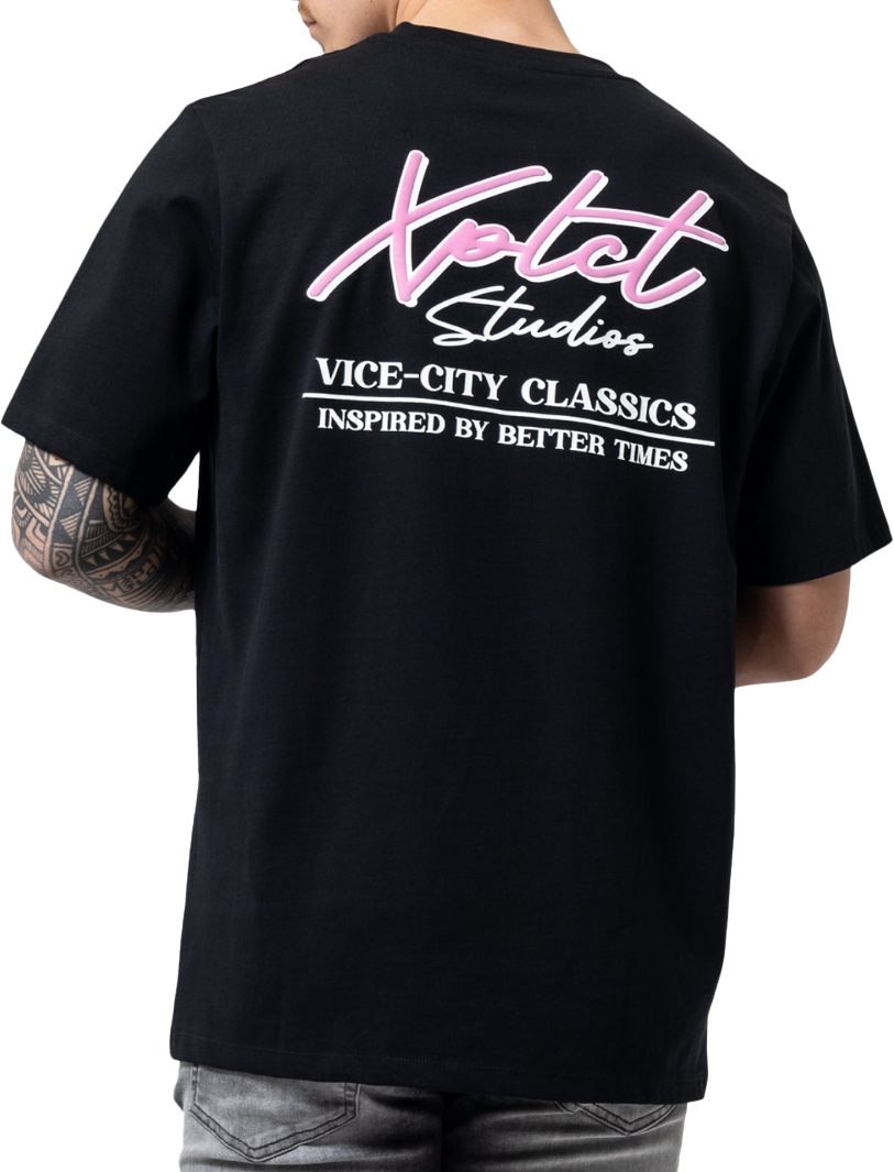 XPLCT Xplct Heren T-shirt Zwart XPL-2403-04/19 VICE Zwart