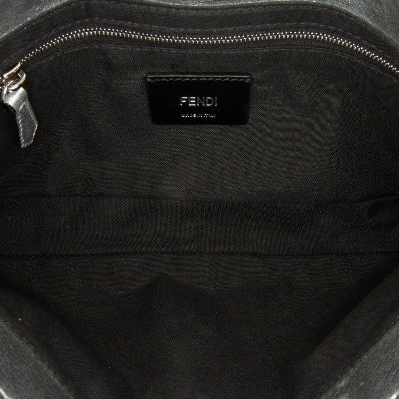 Fendi Zucca Embossed Baguette Belt Bag Zilver
