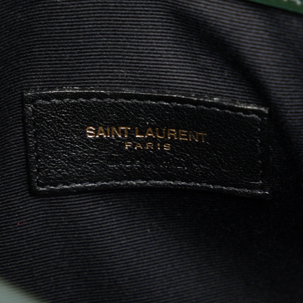 Saint Laurent Medium Leather Uptown Satchel Groen