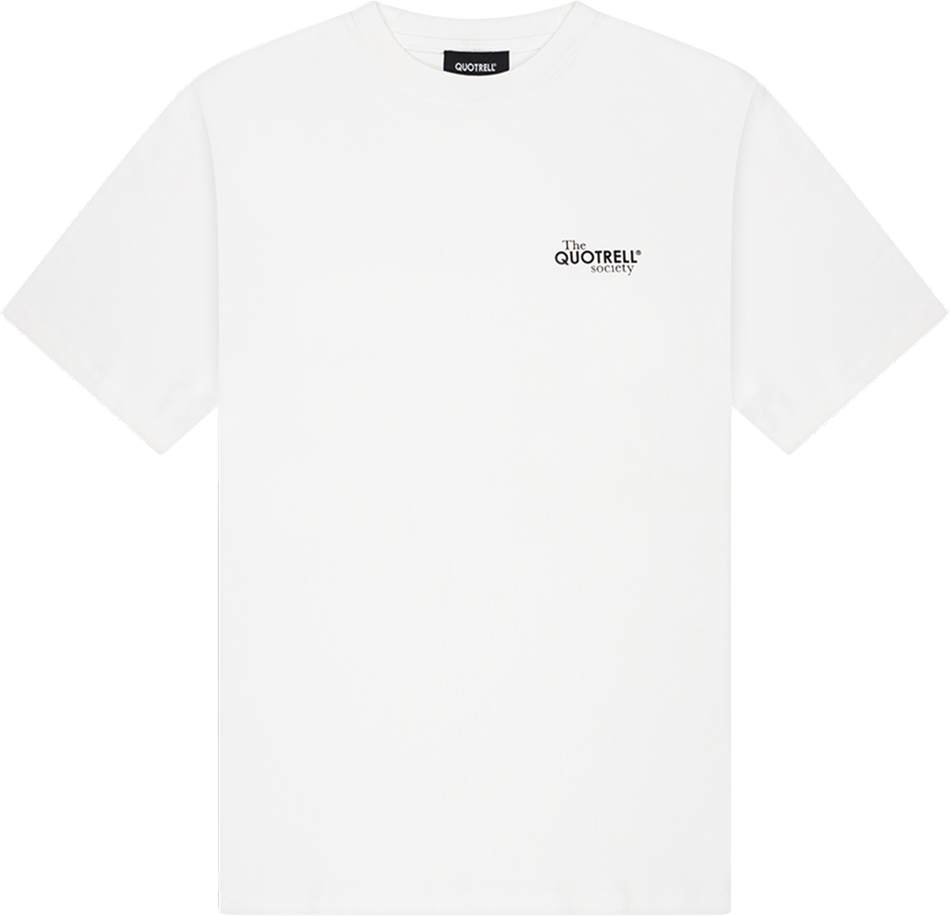 Quotrell Society Tee | White/black Wit