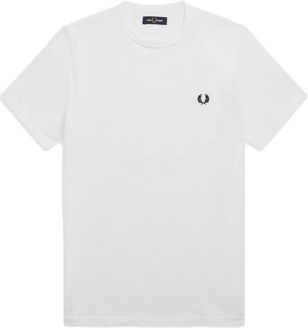 Fred Perry Ringer T-Shirt Wit Wit