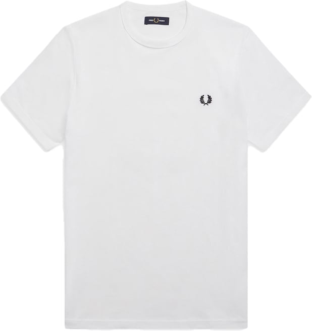 Fred Perry Ringer T-Shirt Wit Wit