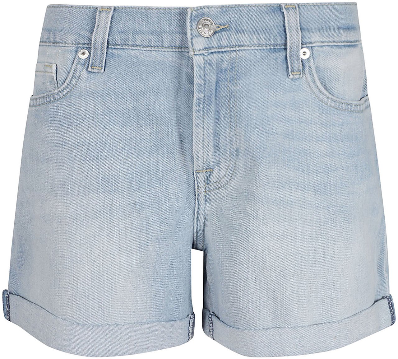 7 For All Mankind mid roll shorts soul Blauw