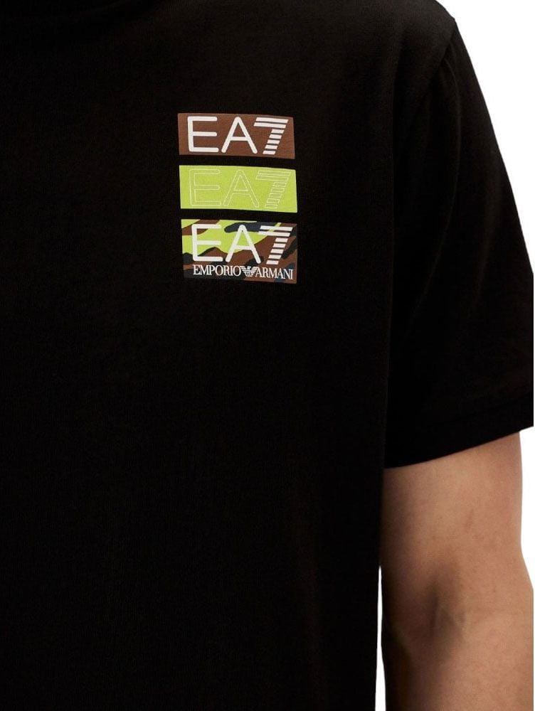 EA7 Armani Ea7 Heren T-shirt Zwart 3DPT12-PJ7BZ/1200 Zwart