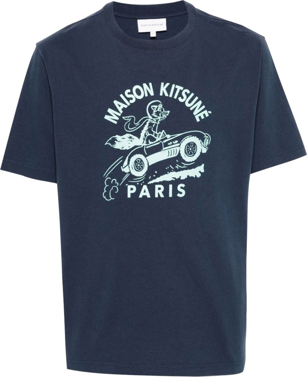 Maison Kitsuné Cotton T-shirt Blauw
