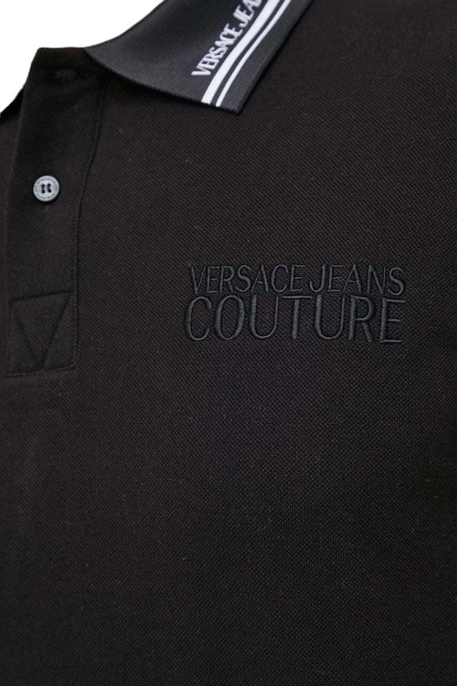 Versace Jeans Couture Versace Jeans Couture Poloshirt Monogram Black/White Zwart
