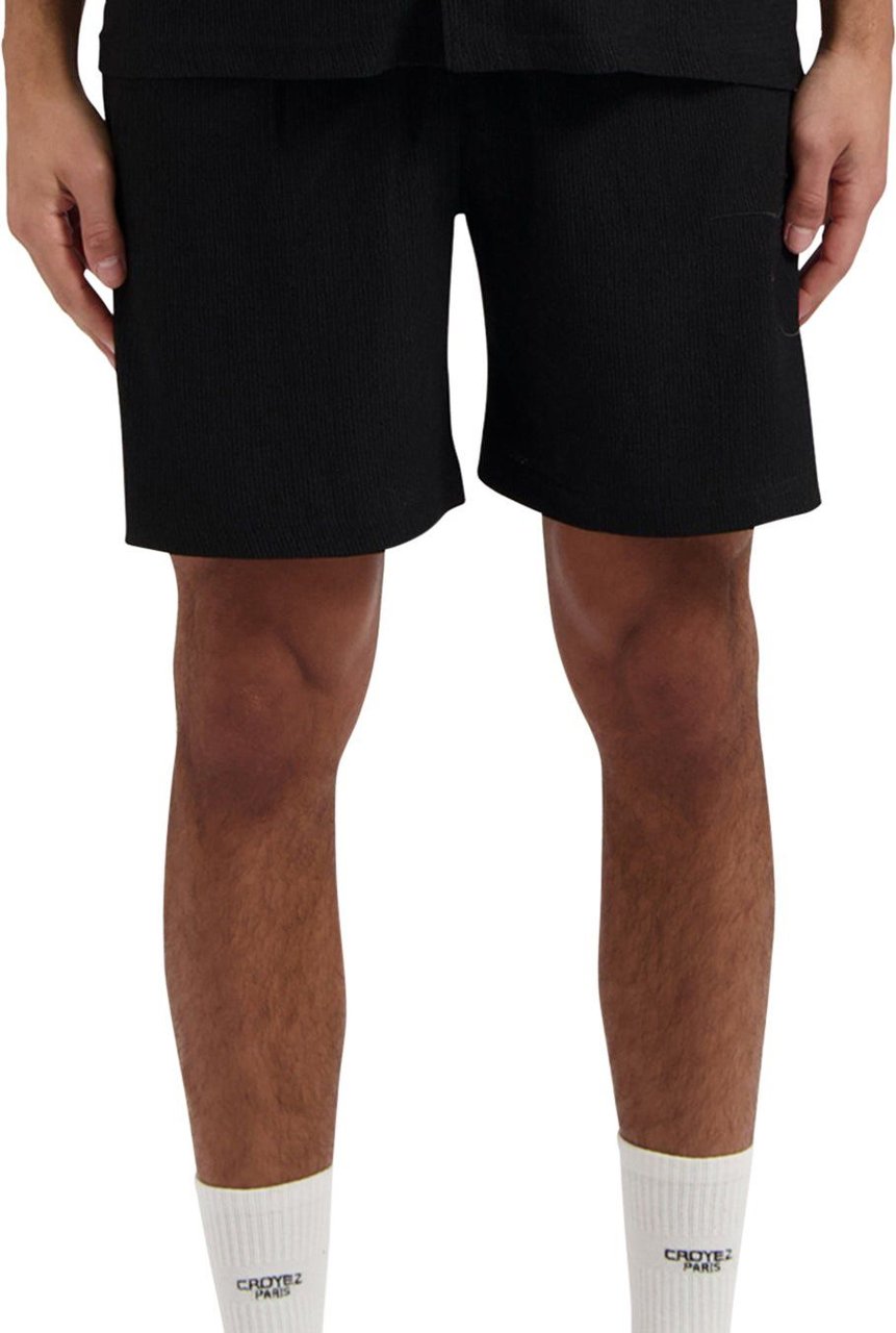 Croyez croyez seersucker shorts - vintage black Zwart