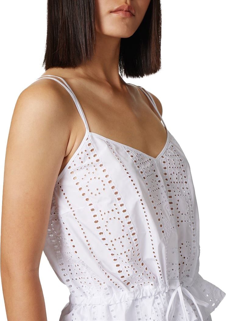 Iceberg Top in broderie anglaise and logo Wit