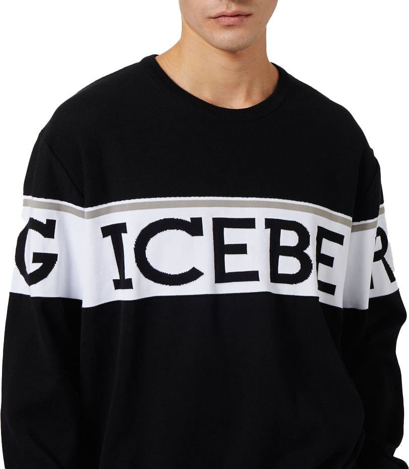Iceberg Sweater with logo Zwart