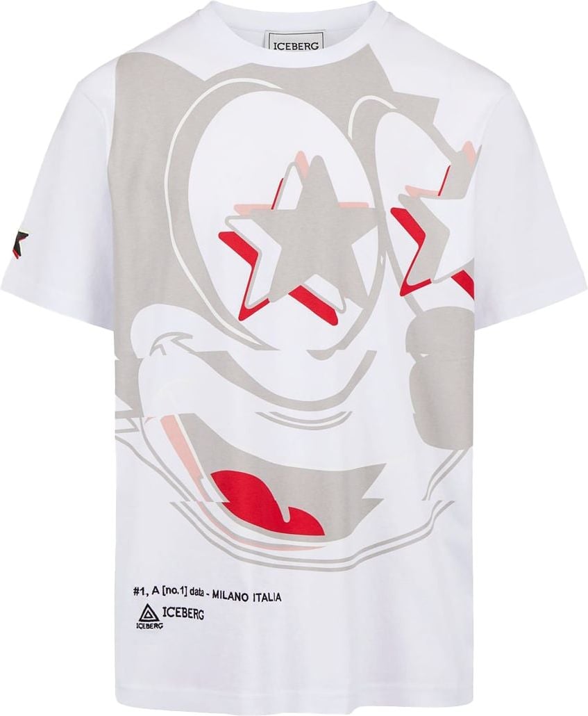 Iceberg T-shirt with cartoon graphics and logo Wit