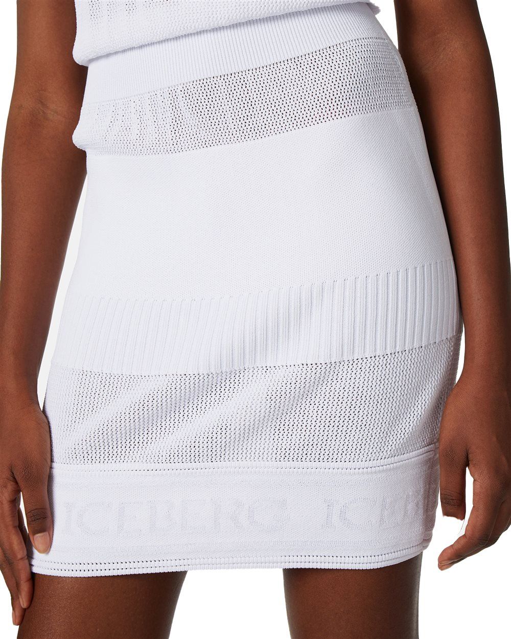 Iceberg Knitted dress with logo Wit