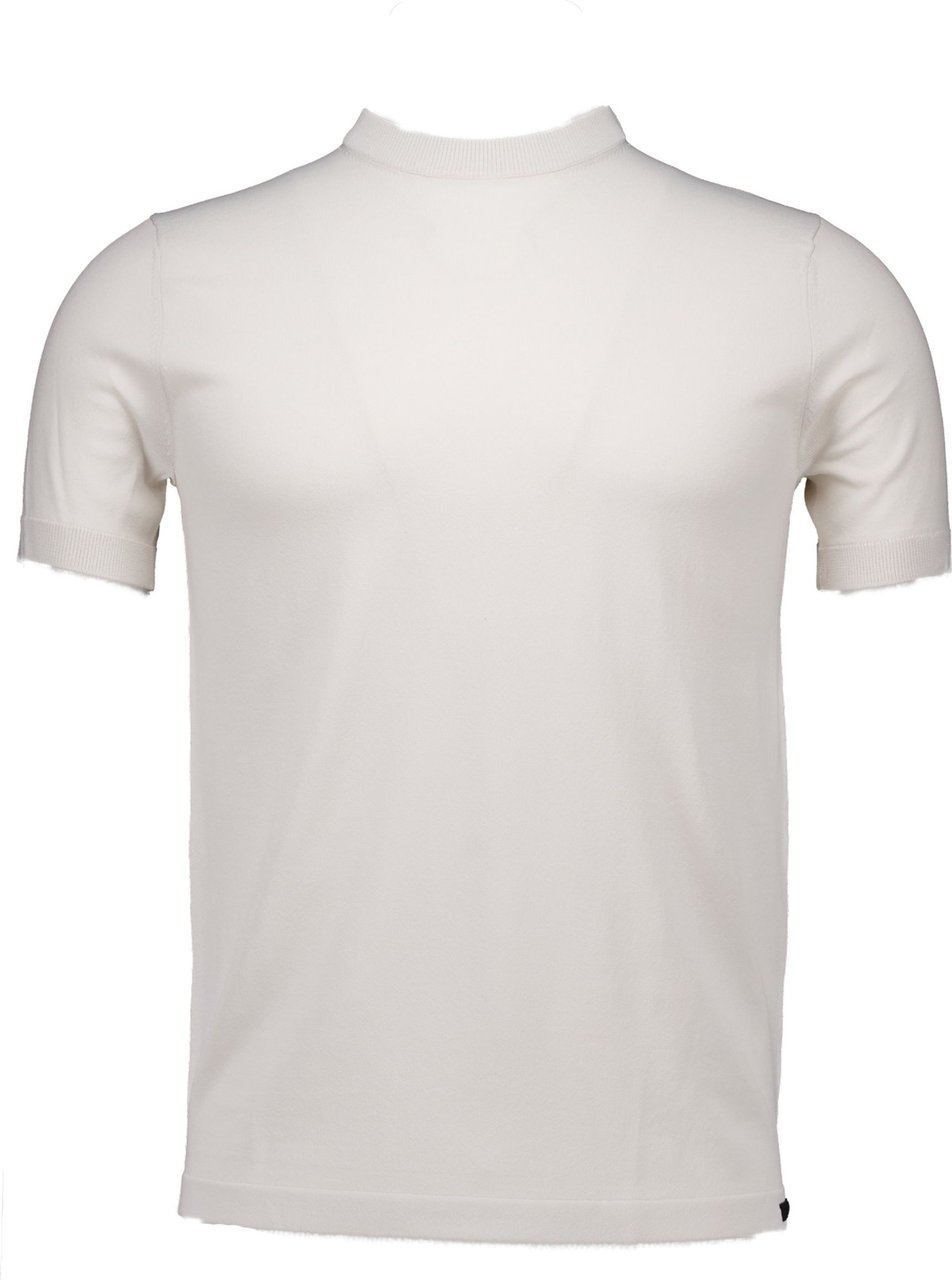 Genti Round ss t-shirts off white Wit