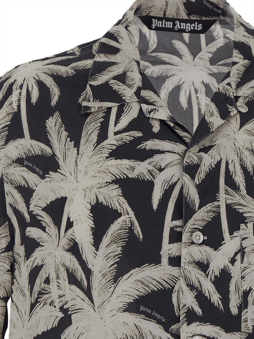 Palm Angels Heren Palms Allover Shirt S/S Zwart