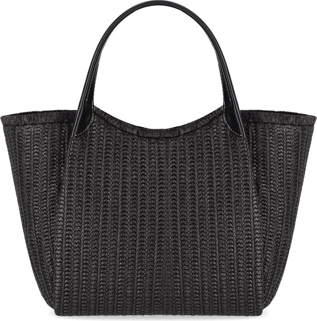 Emporio Armani Black Straw Handbag Black Zwart