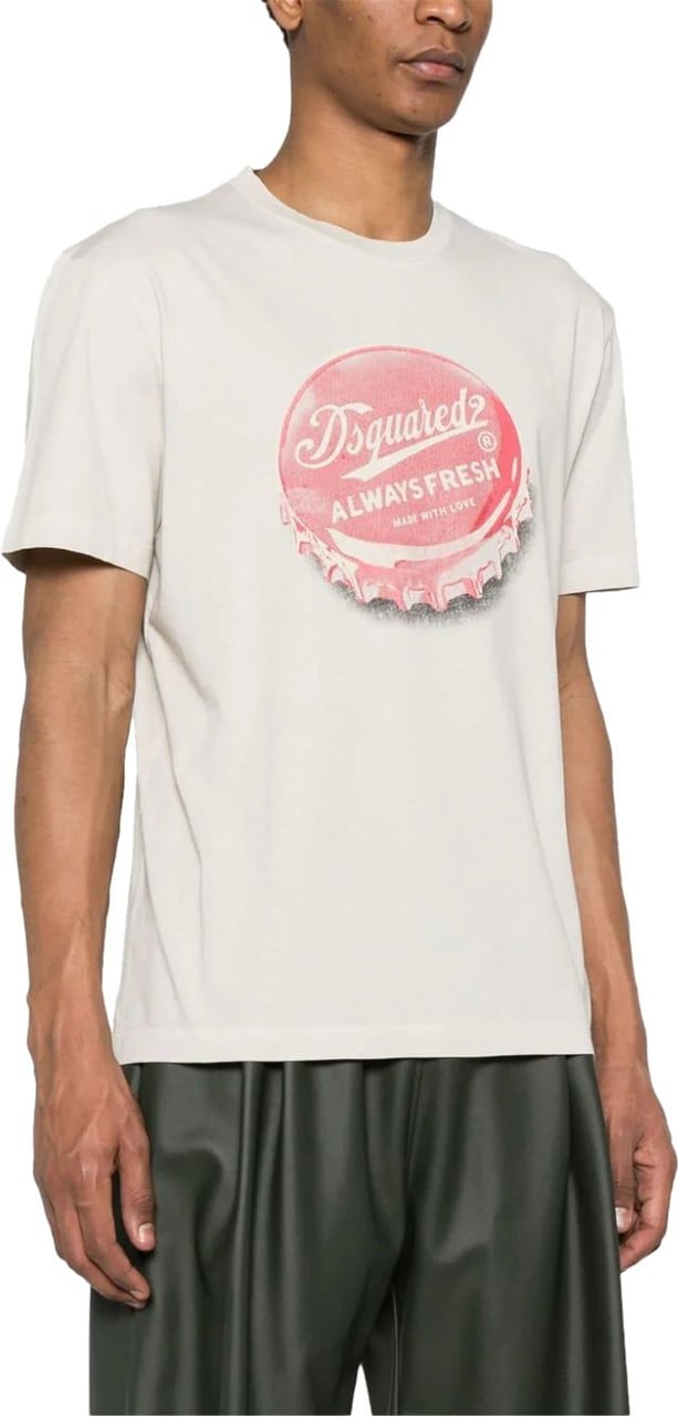 Dsquared2 T-shirt with logo print Beige