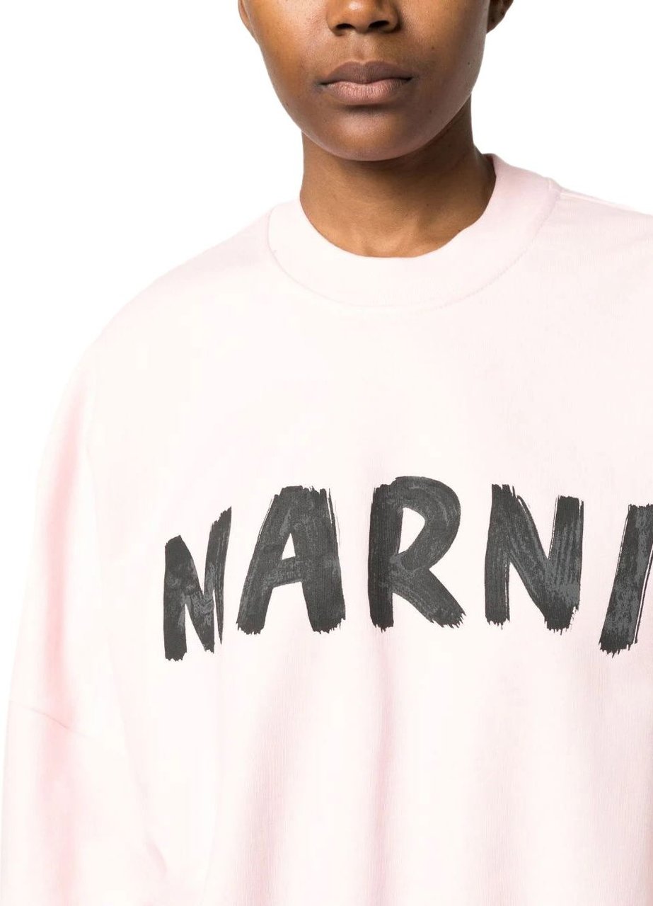 Marni Cotton Logo Sweatshirt Roze