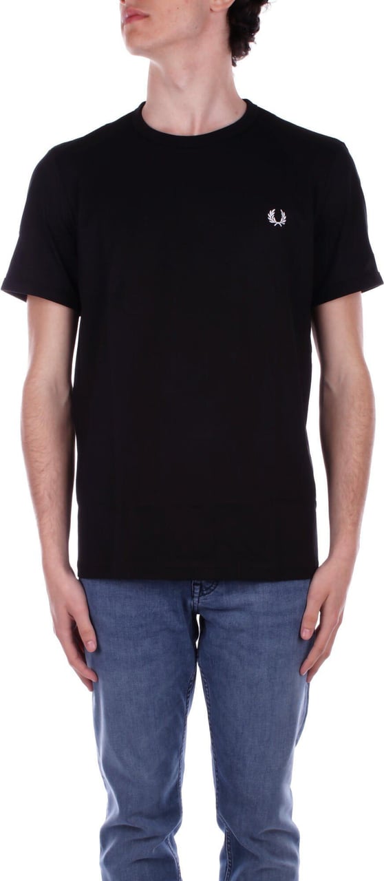 Fred Perry T-shirt Uomo Ringer a girocollo Zwart