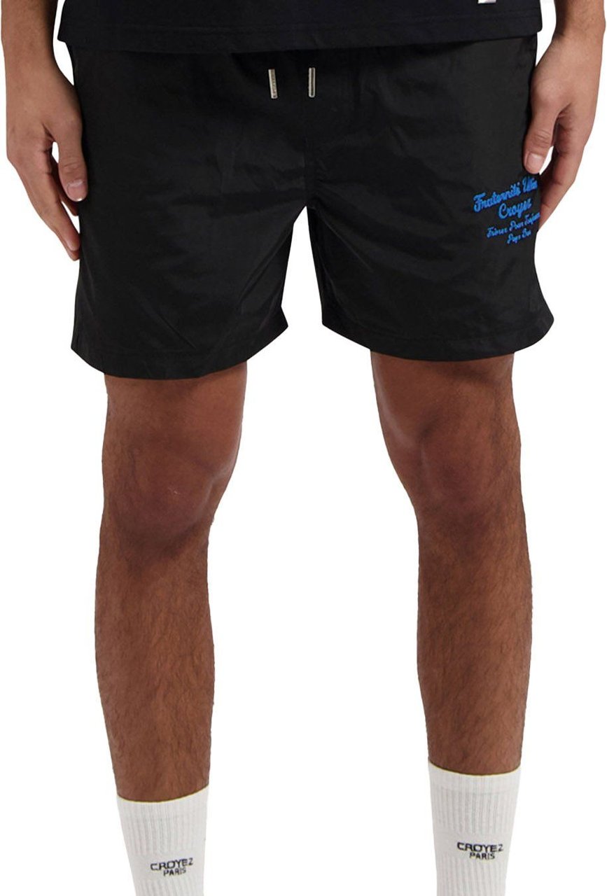Croyez croyez fraternité swim shorts - vintage black/royal blue Zwart