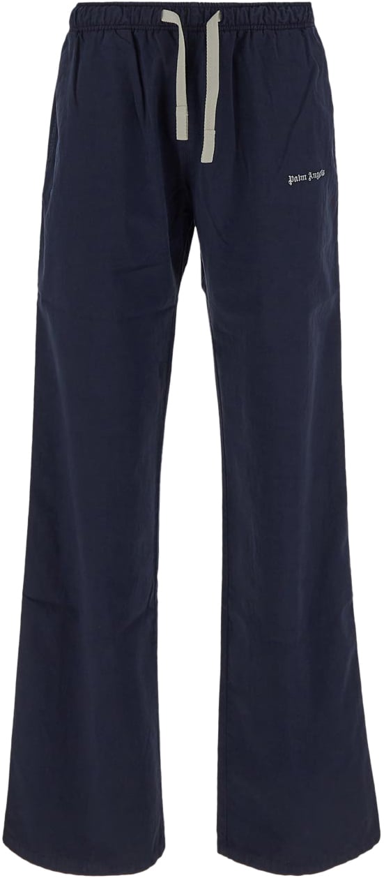 Palm Angels Logo Cotton Joggers Blauw