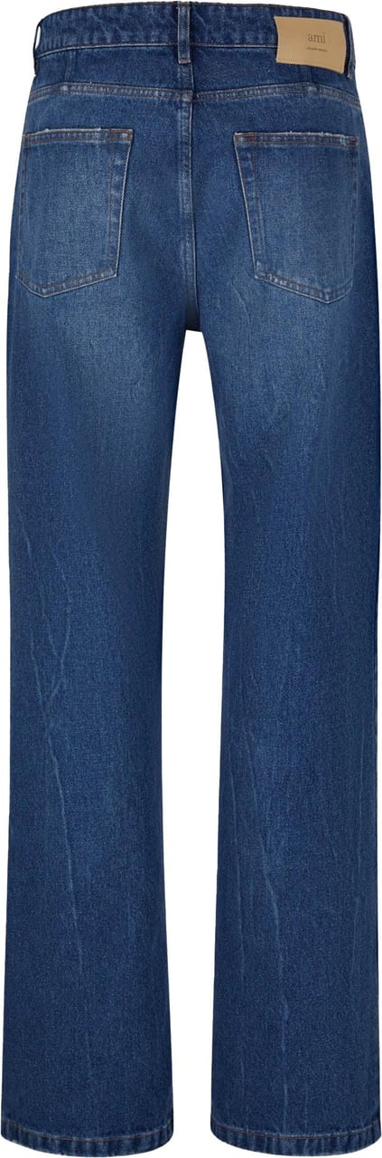 AMI Paris Jeans Straight Patch Blauw