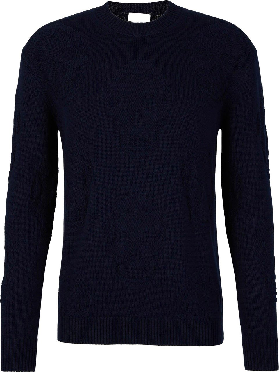 Alexander McQueen Skull Cotton Sweater Blauw